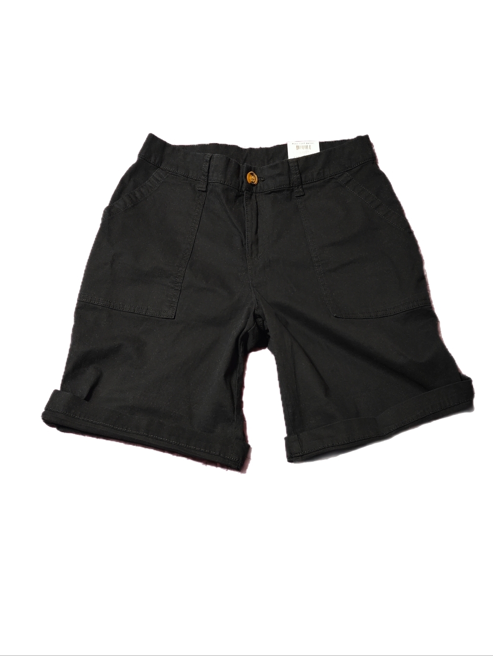 Style & Co Black Cuff Mid Rise Shorts Women's Size 6 NWT